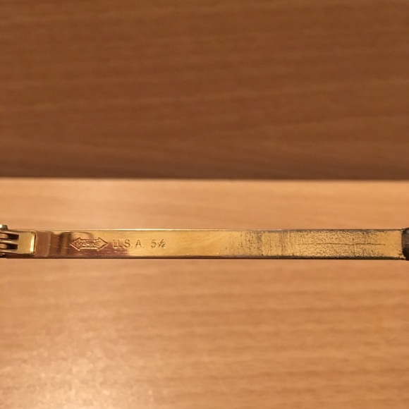 60s Marine USA Vintage Eyeglasses Brass Tone Metal with Velvet Kiss Lock Case - Picture 4 of 8